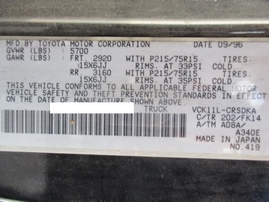 1997 TOYOTA T100 BLACK XTRA 3.4L AT 2WD Z16537